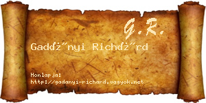 Gadányi Richárd névjegykártya